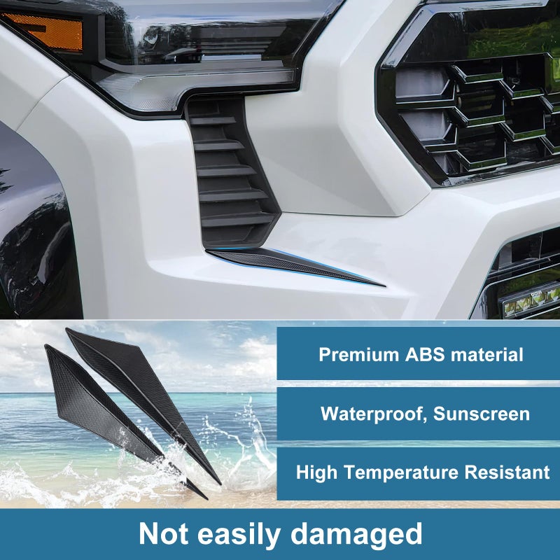 RAVOTOM Front Side Grille Patch Decor Compatible with 2024 2025 Toyota Tacoma - Enhances Truck's Style Custom Fit 4th Gen Tacoma Accessories Front Headlight Grille Decals Durable ABS Material (Black Texture) - Image 5